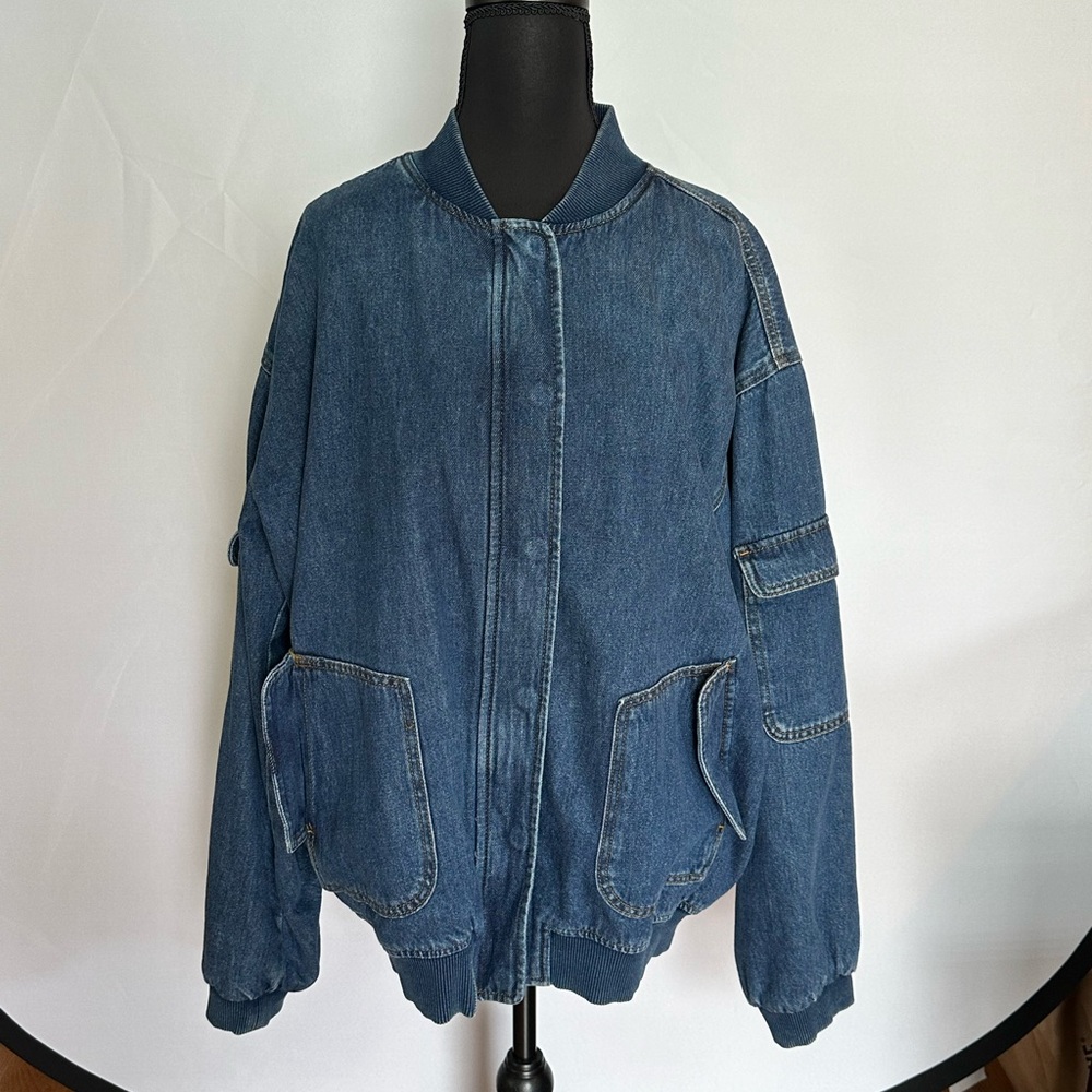 NA-KD x Janka Polliani Denim Bomber Jacket